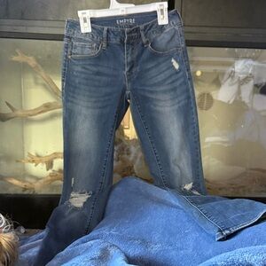 Empyre Women's Distressed Blue Skinny Jeans